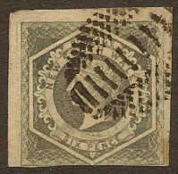 NSW 1854 6d Grey QV SG 94 U #NT143 - Used Stamps
