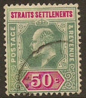 STRAITS SETTLEMENTS 1902 50c KEVII SG 118a U #NV42 - Straits Settlements