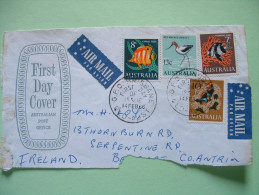 Australia 1966 Front Of FDC Cover To Ireland - Fishes Coral Bird Avocet - Cartas & Documentos