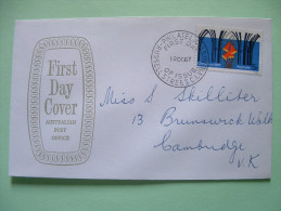 Australia 1967 FDC Cover To England - Flowers Christmas Church - Brieven En Documenten