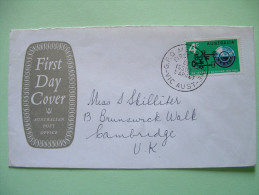 Australia 1967 FDC Cover To England - Bank Combination And Keys - Lettres & Documents