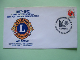 Australia 1972 Special Cover Lions Club International - Flowers - Black Swan Cancel - Storia Postale