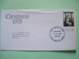 Australia 1978 FDC Cover To England - Christmas Painting By Marmion - Briefe U. Dokumente