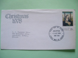 Australia 1978 FDC Cover To England - Christmas Painting By Marmion - Cartas & Documentos