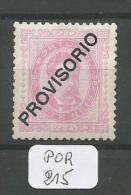 POR Afinsa  85 D. Luis I Surchargé PROVISORIO Bien Centré Papier Porcelana 11 1/2 (x) - Unused Stamps