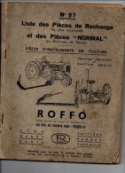 550 I) PARIS- CATALOGUE AGRICOLE ROFFO -  No 57 - 136 PAGES - Material Und Zubehör