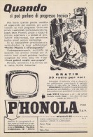 # PHONOLA TV TELEVISION ITALY 1950s Advert Pubblicità Publicitè Reklame Publicidad Radio TV Televisione - Televisión