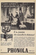 # PHONOLA TV TELEVISION ITALY 1950s Advert Pubblicità Publicitè Reklame Publicidad Radio TV Televisione - Televisione