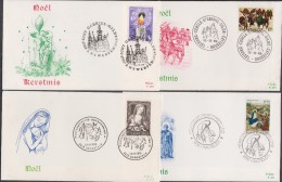 Belgique 1968, 1969, 1970 Et 1971. Noël, 4 Enveloppes Premier Jour. FDC 253, 286, 315 Et 347 - Weihnachten
