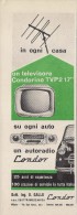 # CONDOR AUTORADIO ITALY 1950s Advert Pubblicità Publicitè Reklame Drehscheibe Car Radio TV Television - Andere & Zonder Classificatie