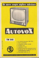 # AUTOVOX TV TELEVISION ITALY 1950s Advert Pubblicità Publicitè Reklame Publicidad Radio TV Televisione - Televisión