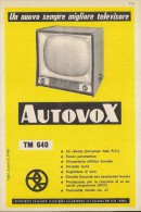 # AUTOVOX TV TELEVISION ITALY 1950s Advert Pubblicità Publicitè Reklame Publicidad Radio TV Televisione - Televisione