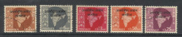 INDIA, 1957, ICC,  Cambodia, Wmk Stars,  Militaria,  Intll. Control Commission, Wmk Stars, 5 V Comp. Set, FINE USED - Franquicia Militar