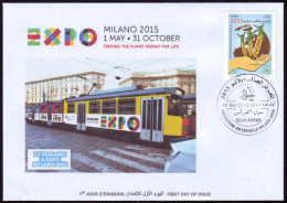 ARGELIA 2014 FDC World Expo Milan 2015 Milano Expo - Italie Italia Italy Exposition Food Feeding Tram Train Zug Tren - 2015 – Milan (Italy)