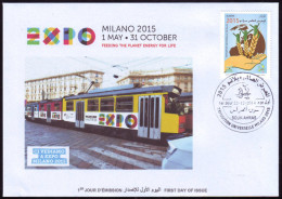 ARGELIA 2014 FDC World Expo Milan 2015 Milano Expo - Italie Italia Italy Exposition Food Feeding Tram Train Zug Tren - 2015 – Milaan (Italië)
