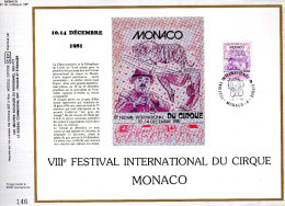 Feuillet Tirage Limité CEF 187 Festival International Du Cirque Monaco - Cartas & Documentos