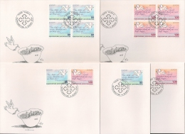 COLOMBE, PAIX, 5 FDC 1995 : 5 ENVELOPPES. LIECHTENSTEIN. - Lettres & Documents