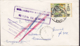 Malaysia BAYAN LEPAS Penang 1970 Cover Brief England UNDELIVERED Return Sender Schmetterling Butterfly Papillon 2 Scans - Penang