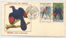 FAUNA - BIRDS - 1961 SENEGAL FDC - Aeriéns Yvert # A31-A33 - Cuckoos & Turacos