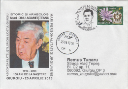 26284- DINU ADAMESTEANU, HISTORIAN AND ARCHAEOLOGIST, SPECIAL COVER, 2013, ROMANIA - Brieven En Documenten