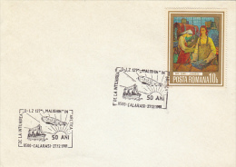 26344- ZEPPELIN D-LZ 127 MEETING MALIGHIN ICEBREAKER SHIP IN ARCTICA, SPECIAL POSTMARK ON COVER, 1981, ROMANIA - Polareshiffe & Eisbrecher