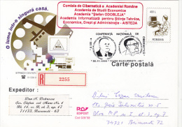 26429- COMPUTERS, IT COMPANY ADVERTISING, REGISTERED POSTCARD STATIONERY, OVERPRINT STAMPS, 1998, ROMANIA - Informatique