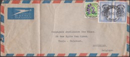 Congo Belge 1953 COB 288A X 2 Et 312. Lettre De Léopoldville. Fleur Et Masques - Covers & Documents