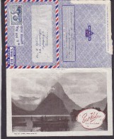 New Zealand N. Z. Air Mail Air Letter Form PAPATOETOE Auckland "Best Wishes" 1954 Cover Brief NYKÖBING Sweden - Corréo Aéreo