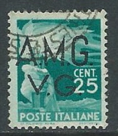 1945-47 TRIESTE AMG VG USATO DEMOCRATICA 25 CENT - L4 - Oblitérés