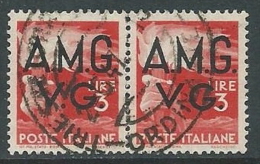 1945-47 TRIESTE AMG VG USATO DEMOCRATICA 3 LIRE COPPIA - L1 - Gebraucht