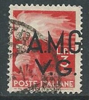 1945-47 TRIESTE AMG VG USATO DEMOCRATICA 3 LIRE VARIETà SOPRASTAMPA - L1 - Oblitérés