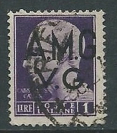 1945-47 TRIESTE AMG VG USATO IMPERIALE 1 LIRA - L8 - Used