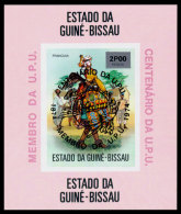 Guinea Bissau, 1976, Centenary Of The UPU, 1974, Michel #Block 12bA-7bA, Scott #362Fa Red Overprint, MNH, Perforated ... - UPU (Wereldpostunie)