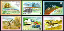 Liberia, 1974, Centenary Of The UPU, 1974, Michel #907B-12B, Scott #663-8 Imperforated, MNH, Imperforated Set - UPU (Universal Postal Union)