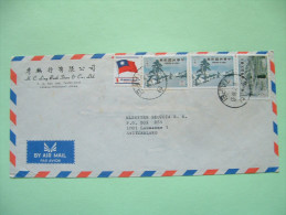 Taiwan 1980 Cover To Switzerland - Flag - Landscape Mountain Pine Tree - Brieven En Documenten