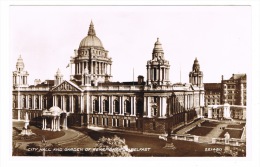 RB 1050 - Real Photo Postcard - City Hall & Garden Of Rememberance - Belfast Ireland - Antrim