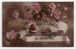 Une Pensée De Bessines (-sur-Gartempe), éd. M. J. N° 200, Femme, Fantaisie, Fleurs, Souvenir - Bessines Sur Gartempe