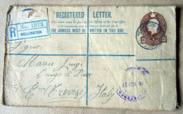 COVER NEW ZELAN  TO ITALY 1927  REGISTRED - Entiers Postaux