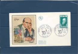 Francecarte Max Enveloppe 1ER JOUR  ANDRE GIDE  PARIS   17/5/69   Val YT :1,80 € - Unclassified