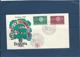 Francecarte Max Enveloppe 1ER JOUR  EEUROPA   CEPT    PARIS  18/9/60  Val YT :  3,00 € - Non Classés