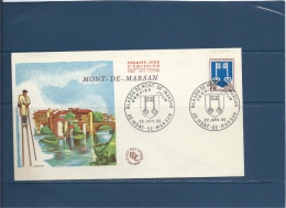 Francecarte Max Enveloppe 1ER JOUR   MONT DE MARSAN   22/1/66    Val YT :  2,20 € - Sin Clasificación