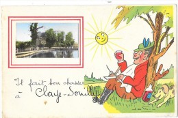 CLAYE SOUILLY (77) Carte Humoristique Illustrée à Une Vue Chasseur - Claye Souilly