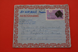 AEROGRAMME DE WELLINGTON NOUVELLE-ZELANDE NEW-ZELAND LETTRE D'AMOUR POUR RAPHELE-LES-ARLES BDR 13 LIRE >>>AIR MAIL - Posta Aerea