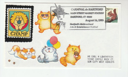Delcampe - 1993 Hartford Cr MULTI CULTURAL ARTS FESTIVAL CARNIVAL  Event  COVER Usa Cat Label Squirrel Stamps - Karnaval