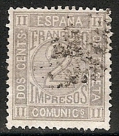 1872-ED. 116 REEINADO DE AMADEO I - CIFRAS 2 CENT. GRIS-USADO ROMBO DE PUNTOS - Used Stamps
