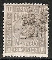 1872-ED. 116 REEINADO DE AMADEO I - CIFRAS 2 CENT. GRIS-USADO ROMBO DE PUNTOS - Usados