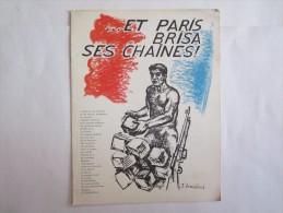 Brochure Et Paris Brisa Ses Chaines Illustrateur J Amblard Militaire Guerre 1945 Anciens Combattants - Paris