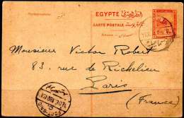 EGYPT 1918. Entire P.C. Of 4m Pyramids Of 1913, From Ismailia To Paris - 1915-1921 British Protectorate