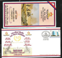 INDIA, 2013, ARMY POSTAL SERVICE COVER WITH FOLDER, 163 Field Regiment, Golden Jubilee,  Militaria - Storia Postale