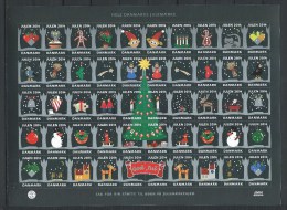 Feuille De Vignettes De Noël Du Danemark 2014 Adhésifs - Variétés Et Curiosités